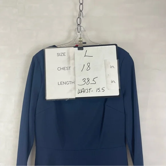 Kate Spade New York Women’s Scallop Neck Long Sleeve‎ Dress Blue Size L - Picture 7 of 13